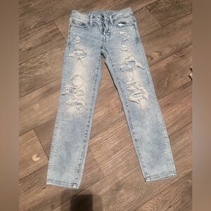 American Eagle Outfitters Light Blue Distressed Skinny Jeans